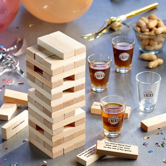 Tipsy Tower Drinking Game (includes shot glasses) - Picture 2 of 3